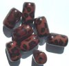 8 25x15mm Resin Brown Black Leopard Print Cylinders